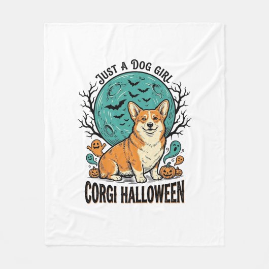 コーギー好き女子のためのハロウィンTシャツ_1 フリースブランケット (正面)