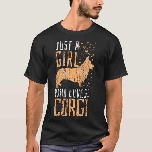 コーギー好き女子のコーギーの犬のグッズ Tシャツ (正面)