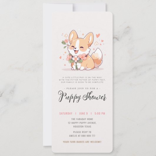 コーギー子犬の譲渡会パーティー 招待状 (正面)