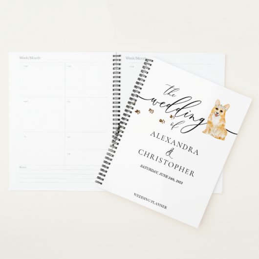 コーギー子犬 犬 愛 結婚 プランナー手帳 (ディスプレー)