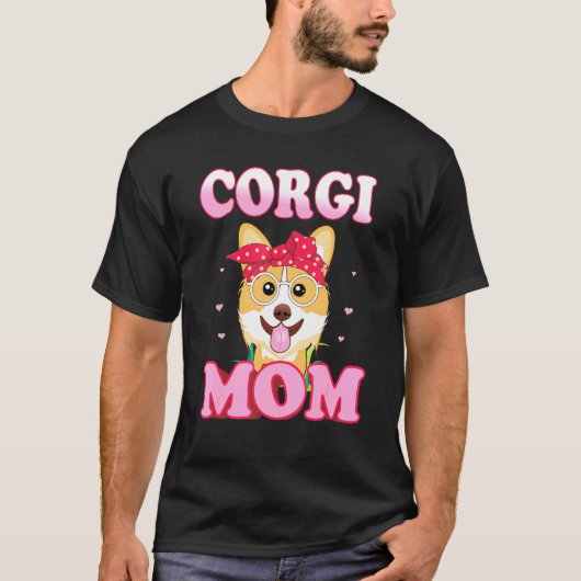 コーギー愛好家のママ コーギー飼い主向け Tシャツ (正面)