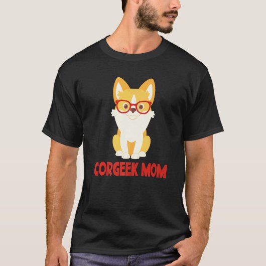 コーギー愛好家のママ 子犬 レディース Tシャツ (正面)