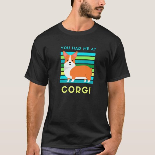 コーギー犬に惚れました コーギー好きな人・飼い主向け Tシャツ (正面)