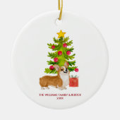 コーギー犬のクリスマス オーナメント 名入れ (正面)