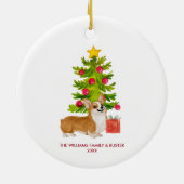 コーギー犬のクリスマス オーナメント 名入れ (裏面)
