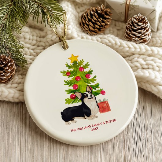 コーギー犬のクリスマス オーナメント 名入れ