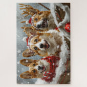 コーギー犬のクリスマス ジグソーパズル (縦)