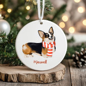 コーギー犬のクリスマス セラミックオーナメント