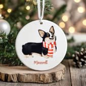 コーギー犬のクリスマス セラミックオーナメント