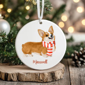 コーギー犬のクリスマス セラミックオーナメント