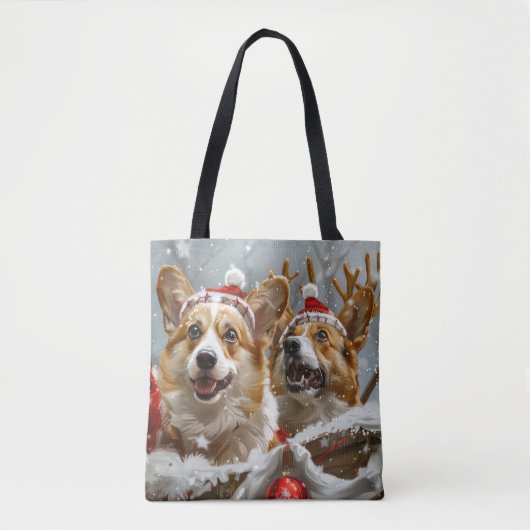 コーギー犬のクリスマス  トートバッグ (正面)