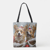 コーギー犬のクリスマス  トートバッグ (裏面)