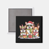 コーギー犬のクリスマス ママ 犬好き ホリデーギフト マグネット (正面/裏面)