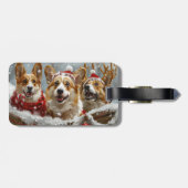 コーギー犬のクリスマス ラゲッジタグ (裏面横)