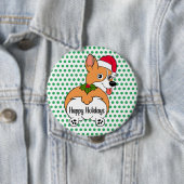 コーギー犬のクリスマス 缶バッジ (インサイチュ)