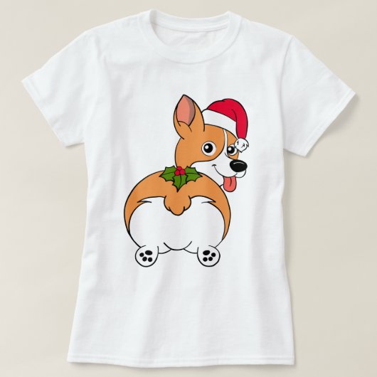 コーギー犬のクリスマス Tシャツ (デザイン正面)