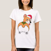 コーギー犬のクリスマス Tシャツ (正面)