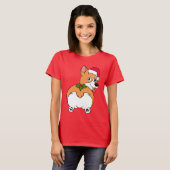 コーギー犬のクリスマスTシャツ Tシャツ (正面フル)