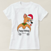 コーギー犬のクリスマスTシャツ Tシャツ (デザイン正面)
