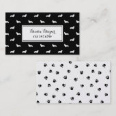 コーギー犬のシルエットの黒および金ゴールドの名刺 名刺 (正面/裏面)