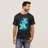 コーギー犬のダンス レトロ ブレイクダンス ダンサー Tシャツ (正面フル)