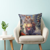 コーギー犬のバイク乗りクリスマス クッション (椅子)