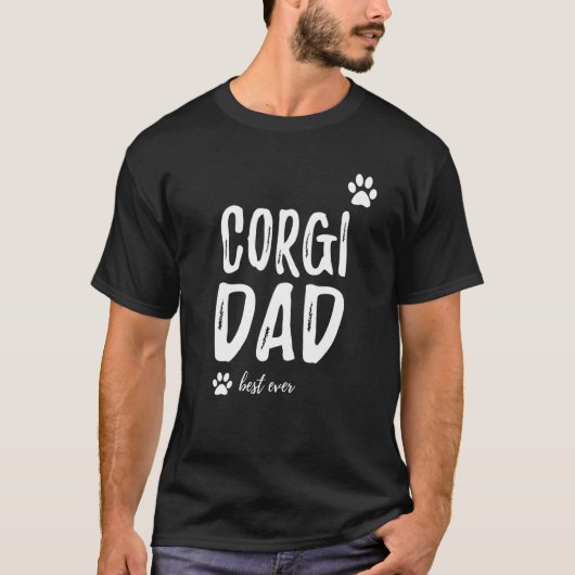 コーギー犬のパパの犬アイデア Tシャツ (正面)