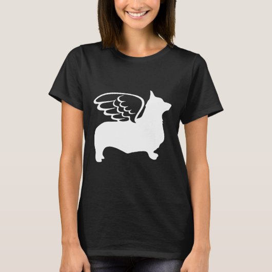 コーギー犬の天使 Tシャツ (正面)