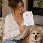 コーギー犬の子犬のウェディングカリグラフィー 招待状