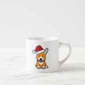 コーギー犬の子犬のペンブロークのウェールズのクリスマスのサンタの帽子 エスプレッソカップ (右)