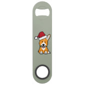 コーギー犬の子犬のペンブロークのウェールズのクリスマスのサンタの帽子 スピード栓抜き (裏面)