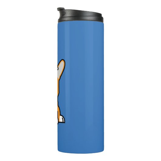 コーギー犬の子犬のペンブロークのウェールズのクリスマスのサンタの帽子 タンブラー (回転右)