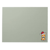 コーギー犬の子犬のペンブロークのウェールズのクリスマスのサンタの帽子 ノートパッド (正面)