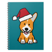 コーギー犬の子犬のペンブロークのウェールズのクリスマスのサンタの帽子 ノートブック (正面)