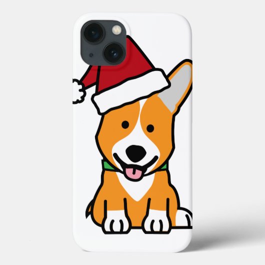 コーギー犬の子犬のペンブロークのウェールズのクリスマスのサンタの帽子 Case-Mate iPhoneケース (裏面)