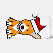 コーギー犬の子犬のペンブロークのウェールズのクリスマスのサンタの帽子 Case-Mate iPhoneケース (裏面 (横))