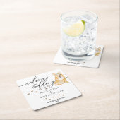 コーギー犬の子犬結婚式へようこそ スクエアペーパーコースター (インサイチュ)