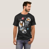コーギー犬の宇宙飛行士 Tシャツ (正面フル)