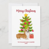 コーギー犬の家族クリスマス シーズンカード (正面)