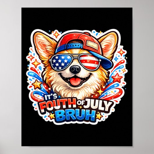 コーギー犬の愛国USAコメディ 7月4日 ポスター (正面)