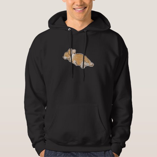 コーギー犬の手描きスケッチ パーカ (正面)