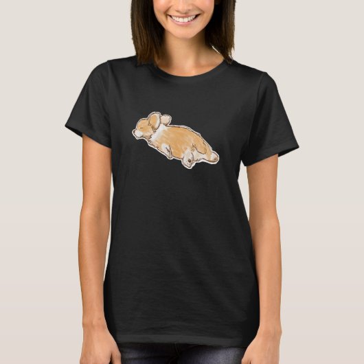 コーギー犬の手描きスケッチ Tシャツ (正面)