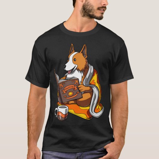 コーギー犬の本好き Tシャツ (正面)