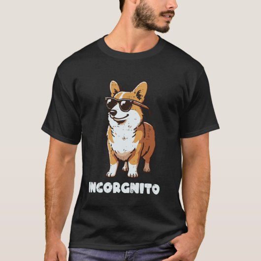 コーギー犬サングラス 秘密は面白いフレーズ メンズW Tシャツ (正面)