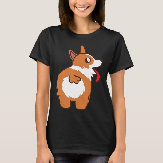 コーギー犬ハートお尻クールラブ愛犬家用タンクタオル Tシャツ (正面)