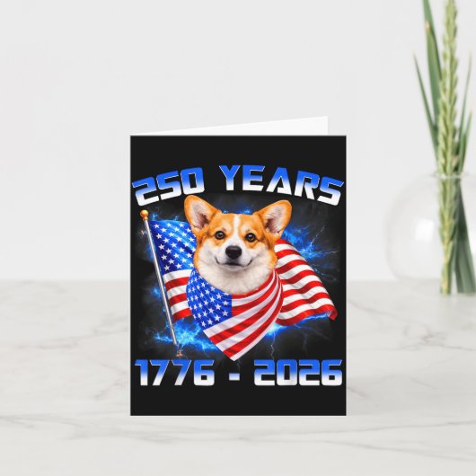 コーギー犬愛好家のためのアメリカ生誕250周年 1776-2026 カード (正面)
