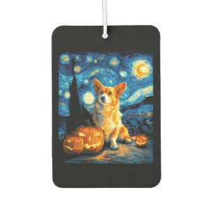 コーギー犬愛好家のためのゴッホの星空の絵 カーエアーフレッシュナー
