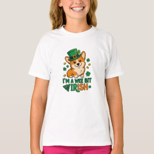 コーギー犬「ちょっとだけアイリッシュ」ユーモラスな聖パトリックの日 Tシャツ