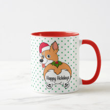 コーギー犬 クリスマスマグカップ