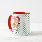 コーギー犬 クリスマスマグカップ マグカップ (正面左)